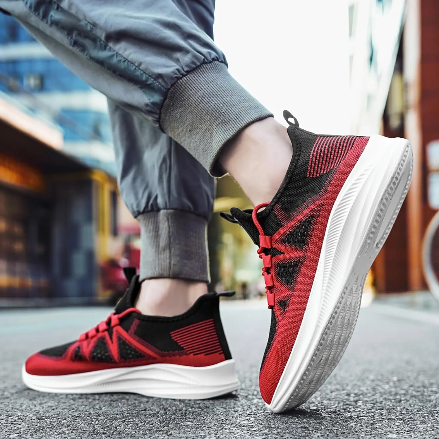 Arch Support Non Slip Minimalist Shoes for Men Comfortable Breathable Slip On Sneaker Comfortable Stretch Shoes