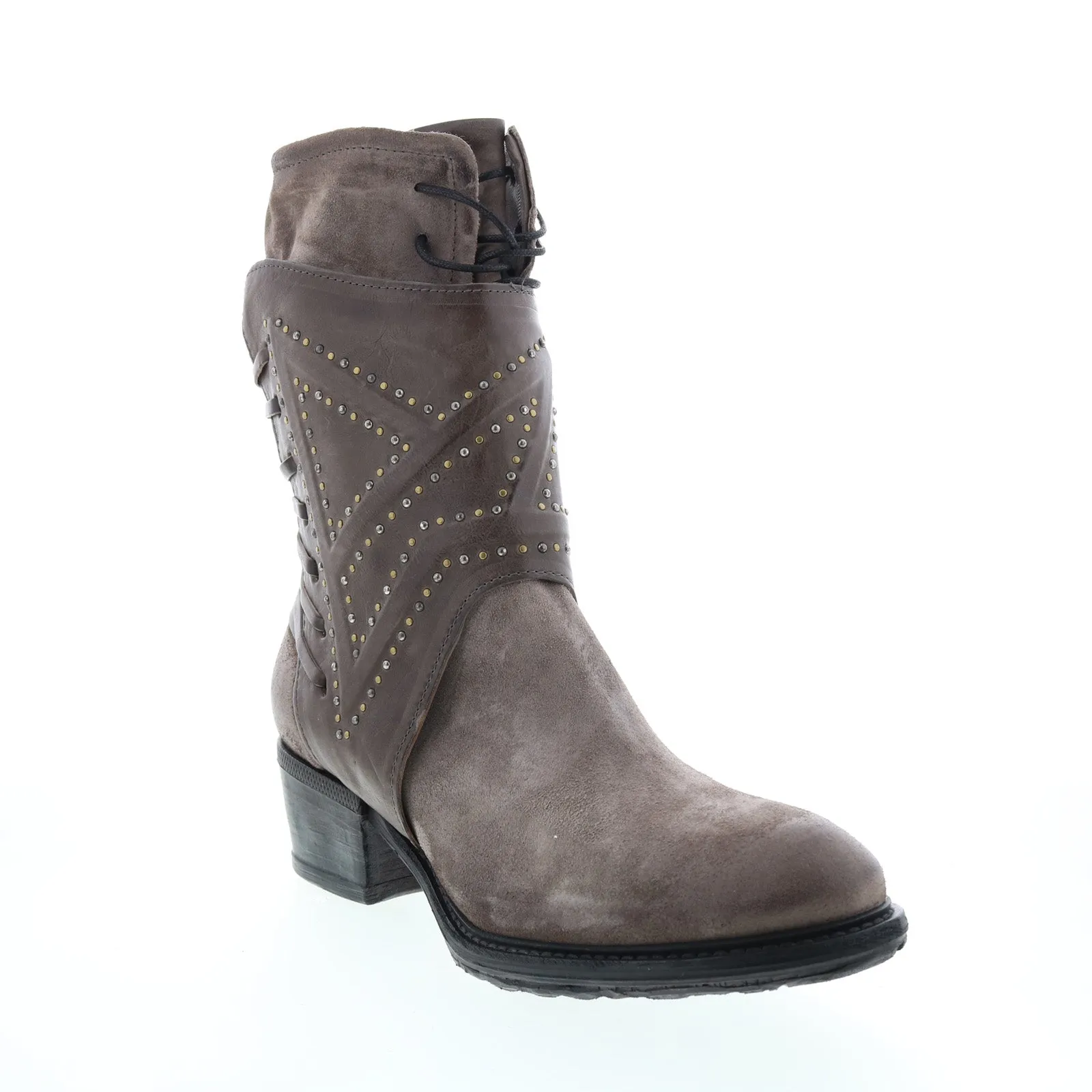 A.S. 98 Callhoun A22208-101 Womens Gray Leather Zipper Casual Dress Boots