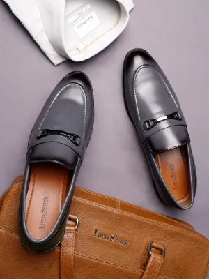 Ash Grey Shoes Slipon Style Comfortable Moccasins with Buckle