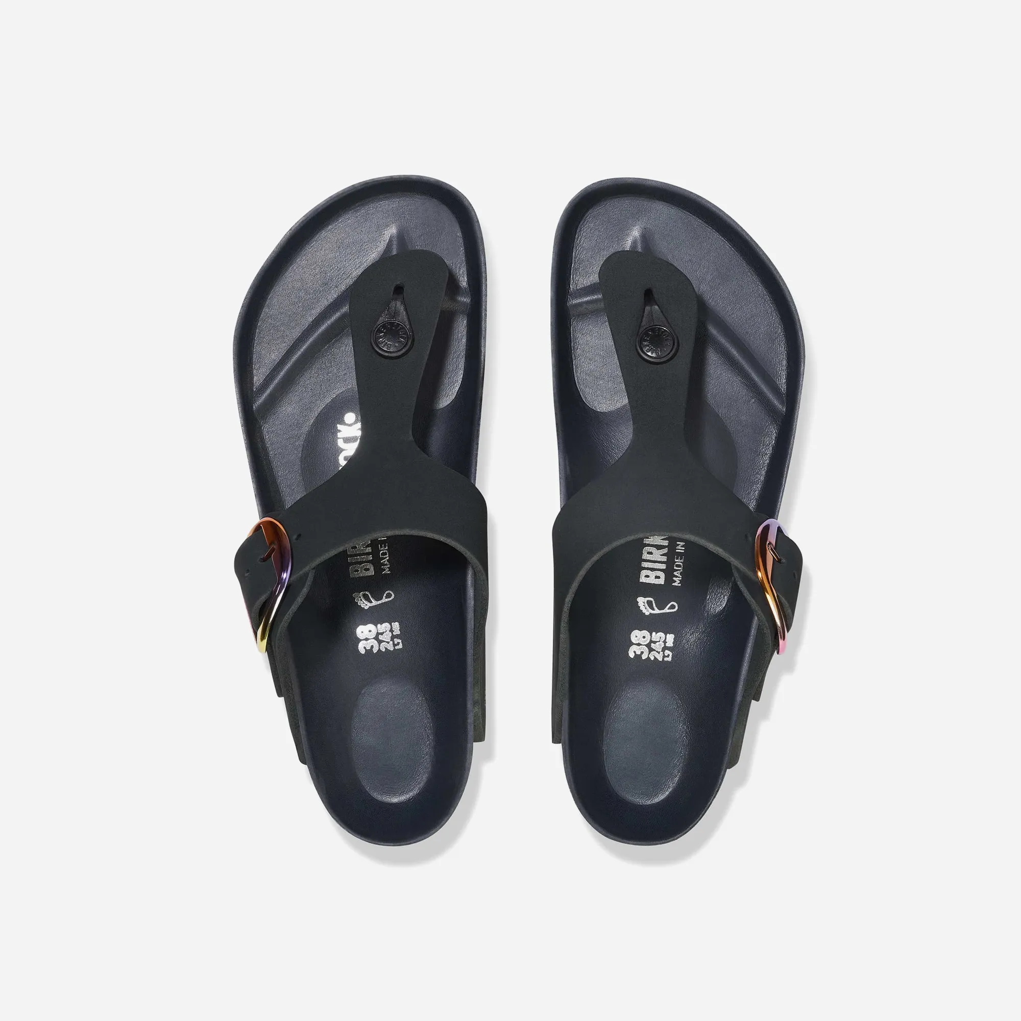 Birkenstock Gizeh Big Buckle Nubuck Leather Black Black