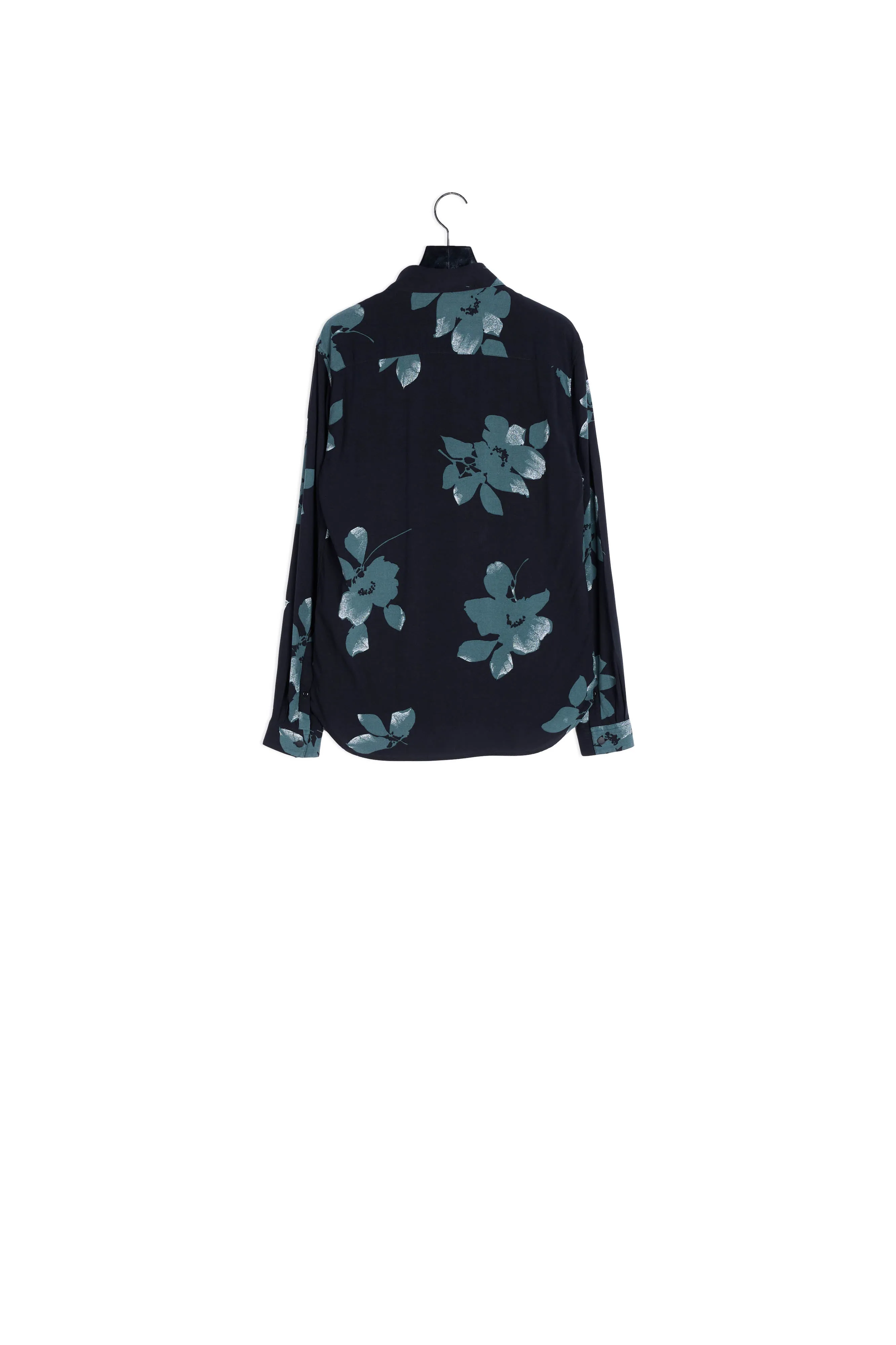 Chemise fluide verte à fleurs imprimées