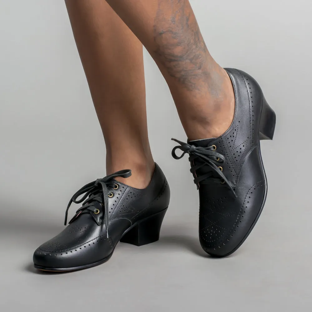 Claire Women's 1940s Oxfords (Black)