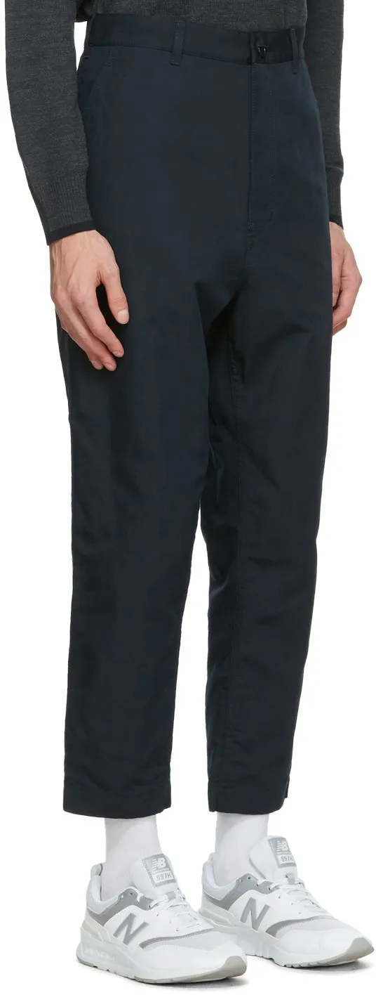 Comme des GarÃ§ons Homme Navy Canvas Oxford Trousers