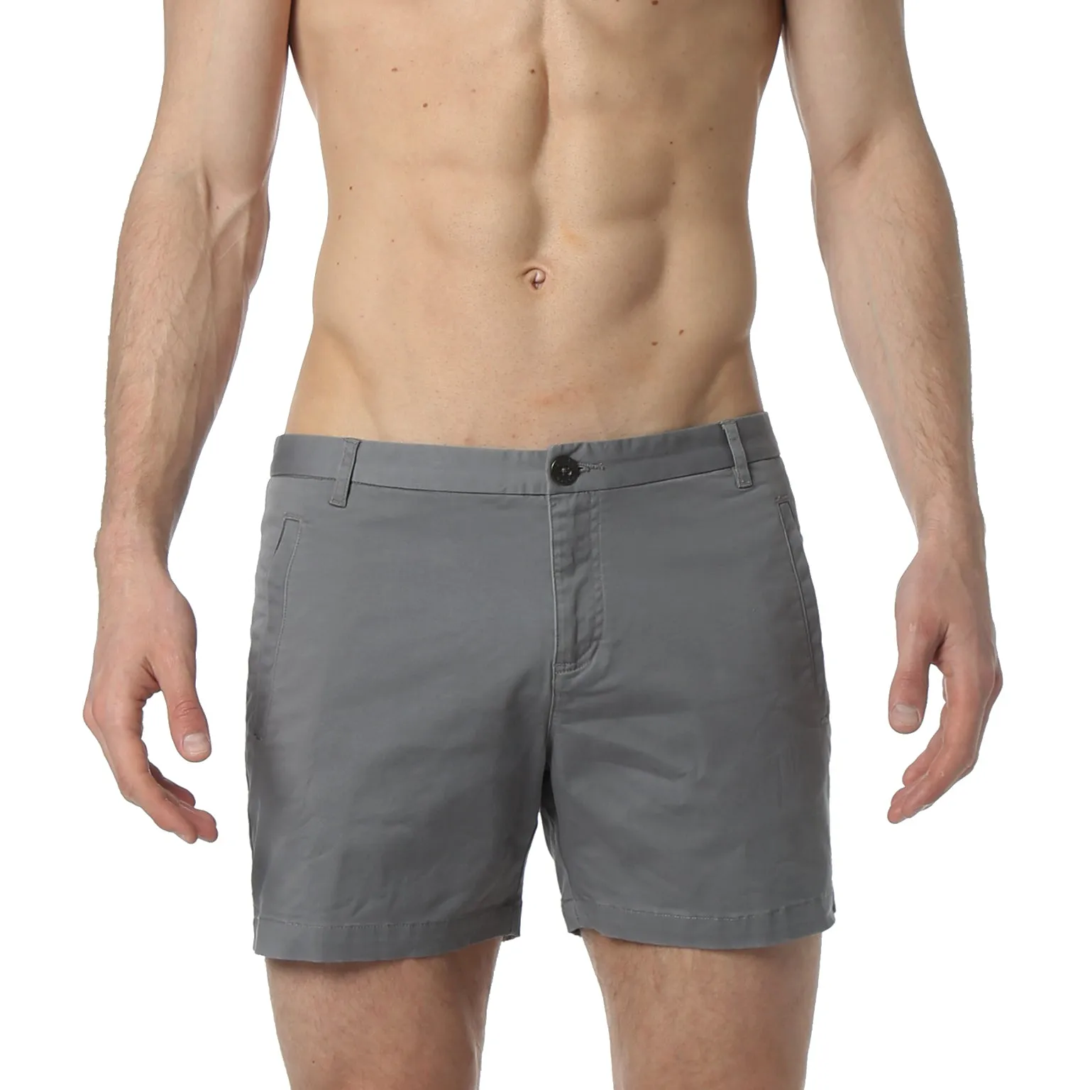 Dark Grey Solid Stretch Holler Shorts