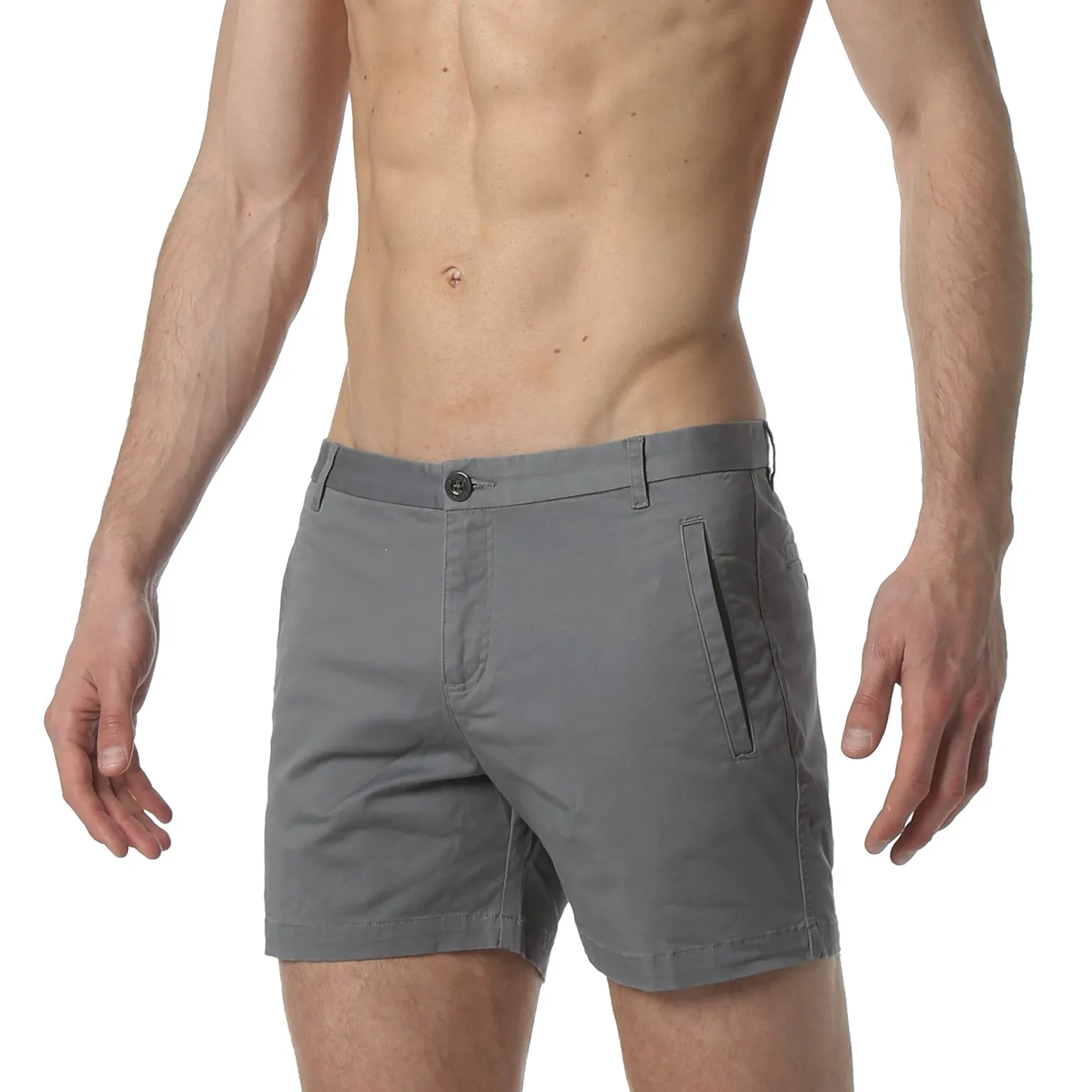 Dark Grey Solid Stretch Holler Shorts