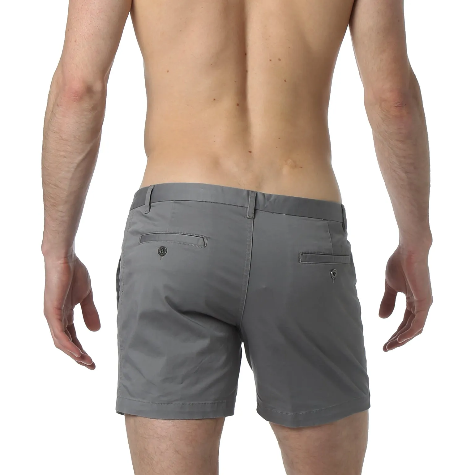Dark Grey Solid Stretch Holler Shorts