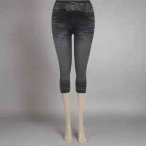Denim L@@K Leggings Capri_5