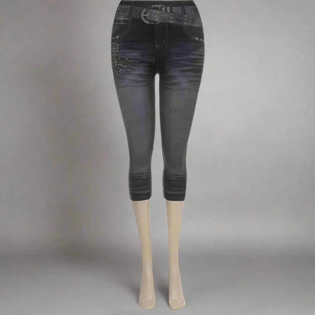 Denim L@@K Leggings Capri_5