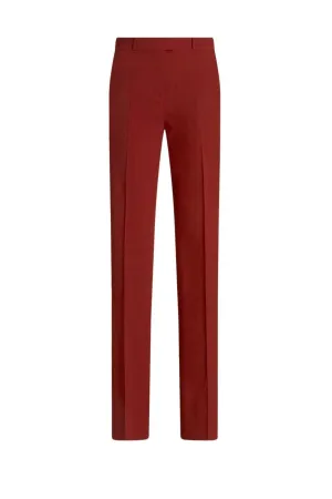Etro Jacquard Straight Leg Pant - Red