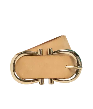 Gold Nicky Belt in Caramel
