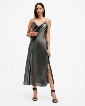 Hadley Metallic Midi Slip Dress