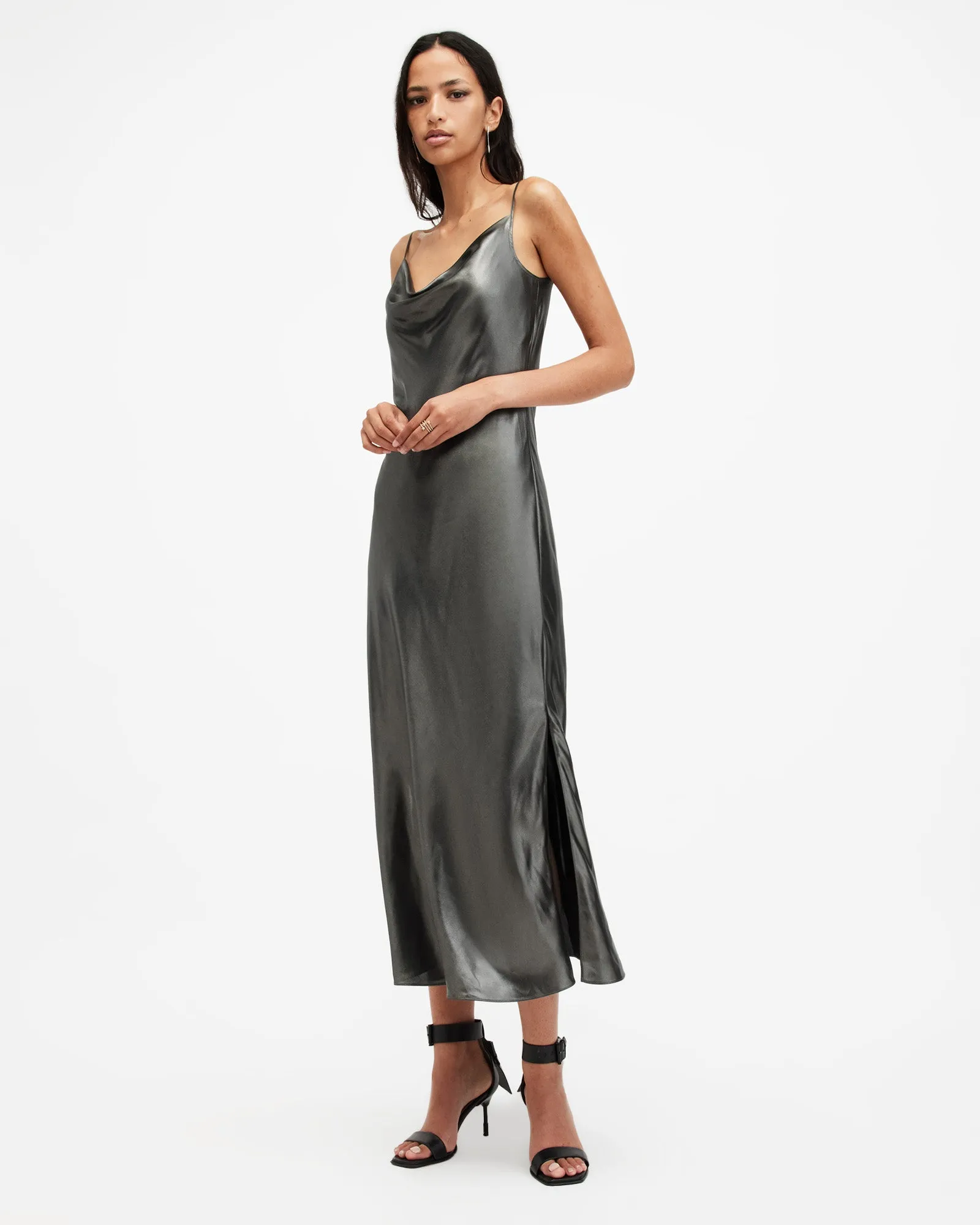 Hadley Metallic Midi Slip Dress