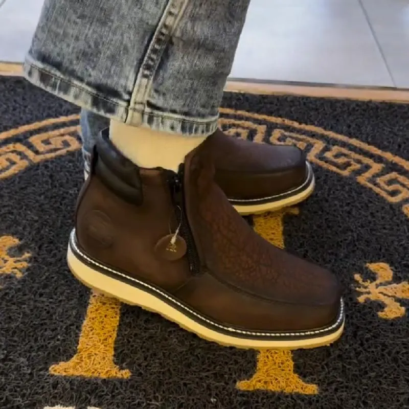 Handcrafted Leather Zipper Boots