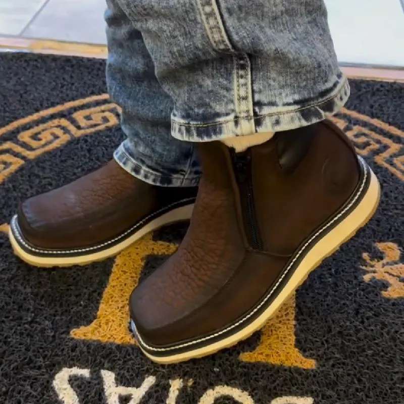 Handcrafted Leather Zipper Boots