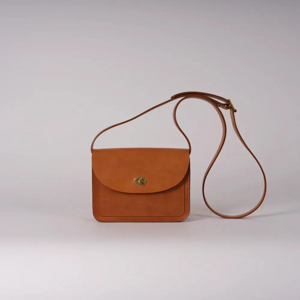 Kate Sheridan Acorn Pocket Lock Bag in Tan