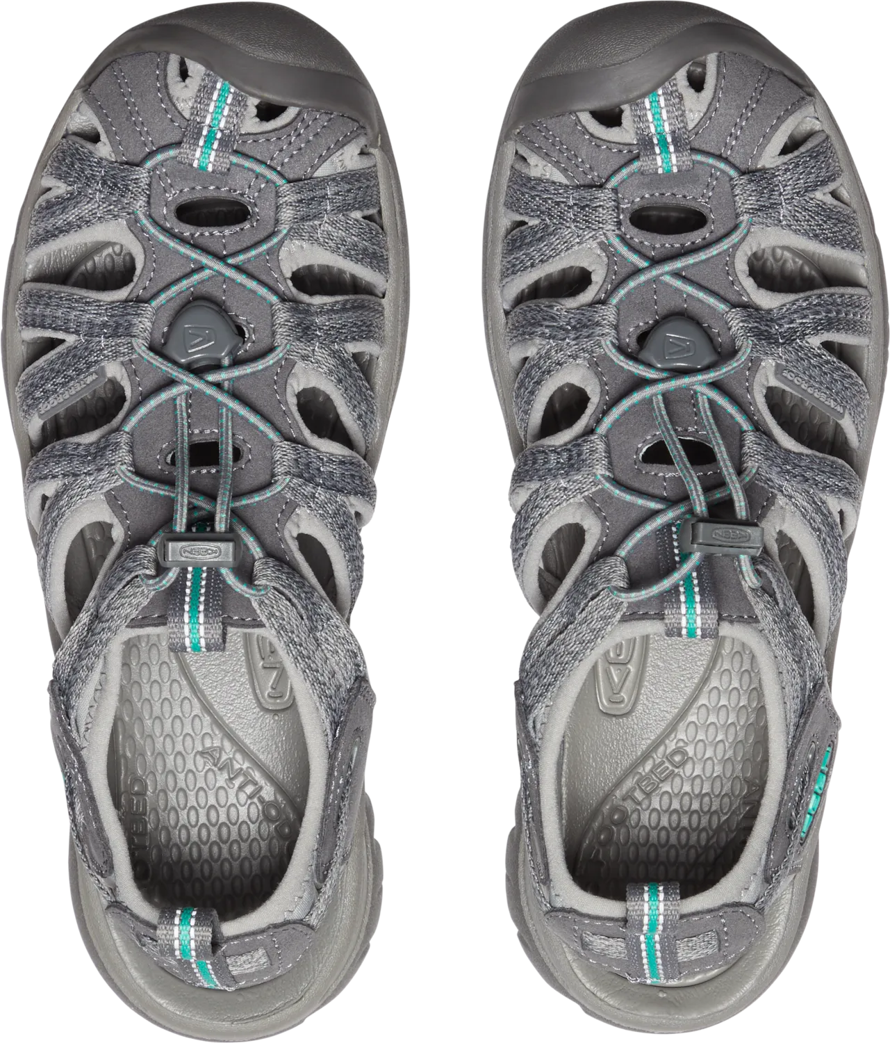 Keen Women's Whisper Closed Toe Sandals (Medium Grey/Peacock Green)