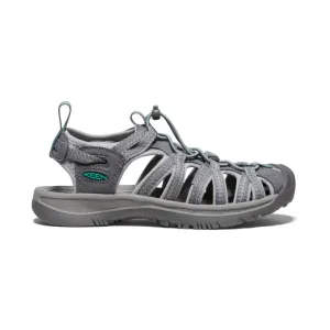 Keen Women's Whisper Closed Toe Sandals (Medium Grey/Peacock Green)
