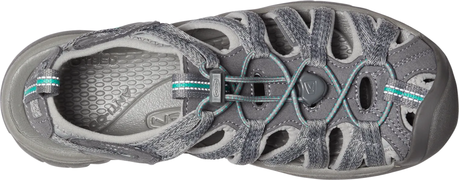 Keen Women's Whisper Closed Toe Sandals (Medium Grey/Peacock Green)