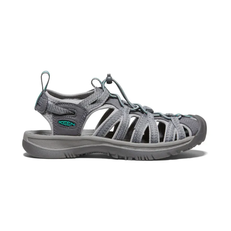 Keen Women's Whisper Closed Toe Sandals (Medium Grey/Peacock Green)