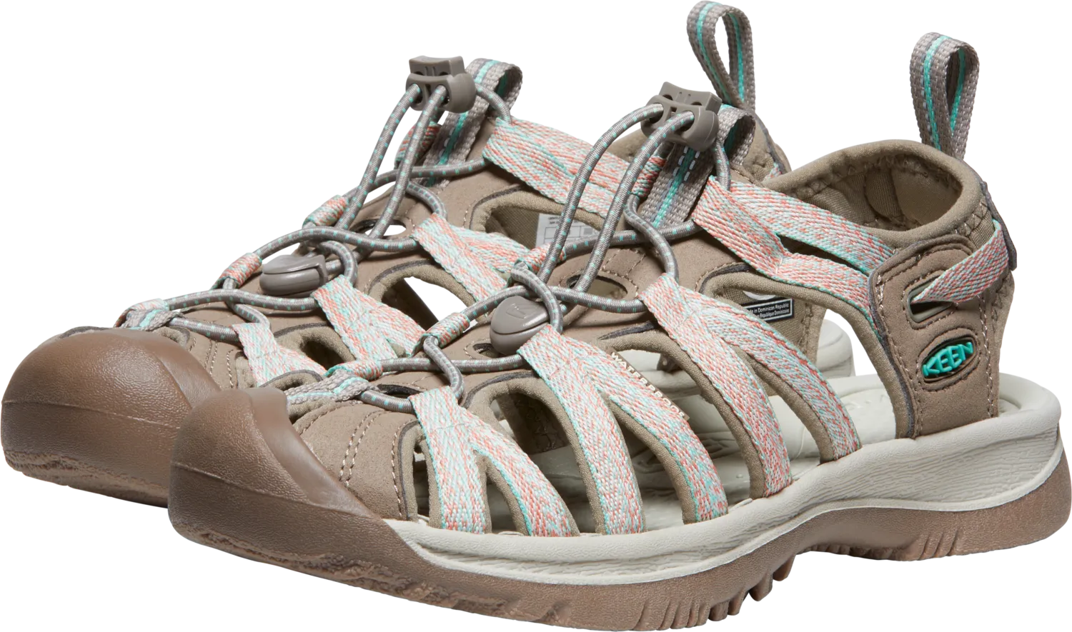 Keen Women's Whisper Closed Toe Sandals (Taupe/Coral)