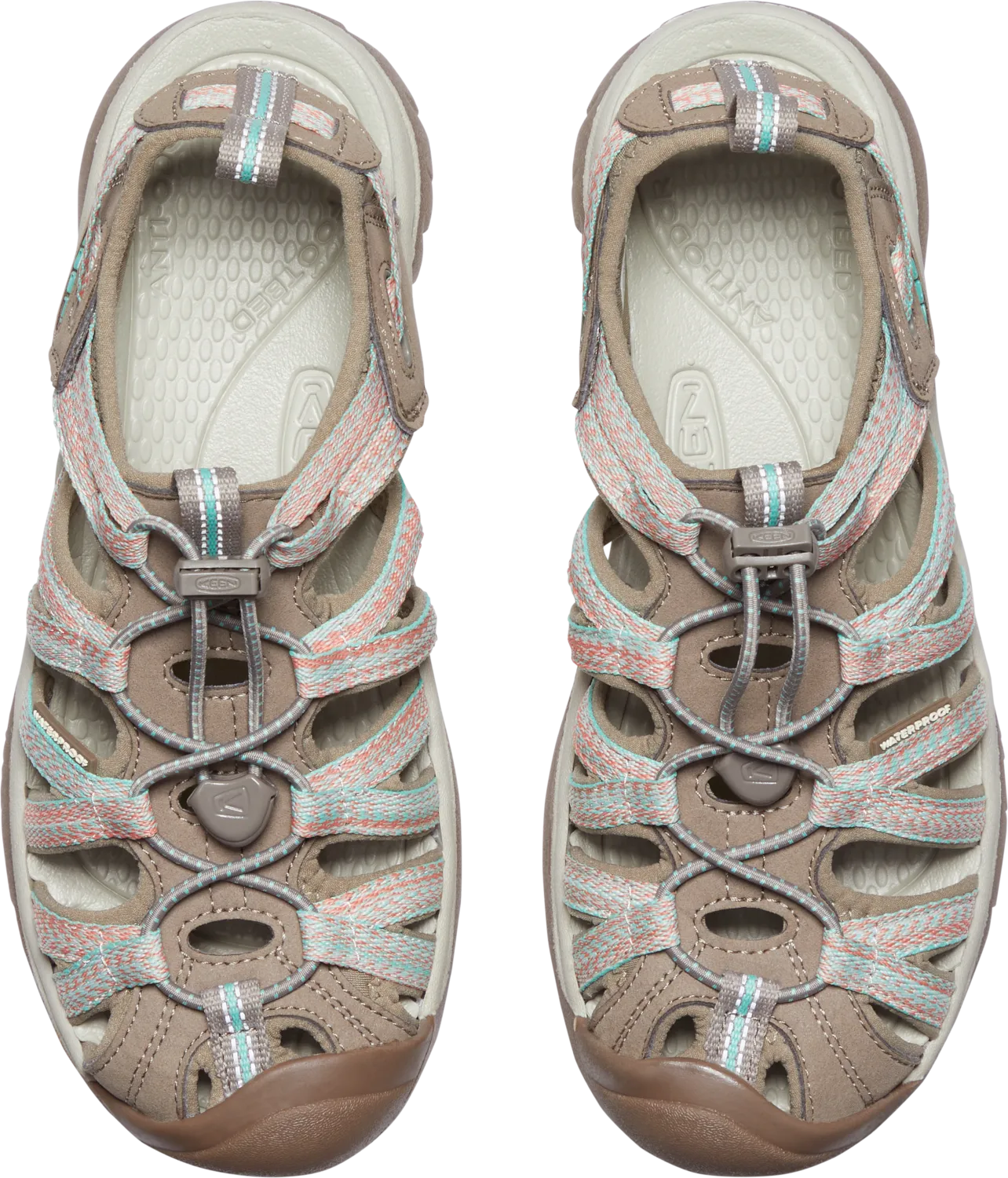 Keen Women's Whisper Closed Toe Sandals (Taupe/Coral)