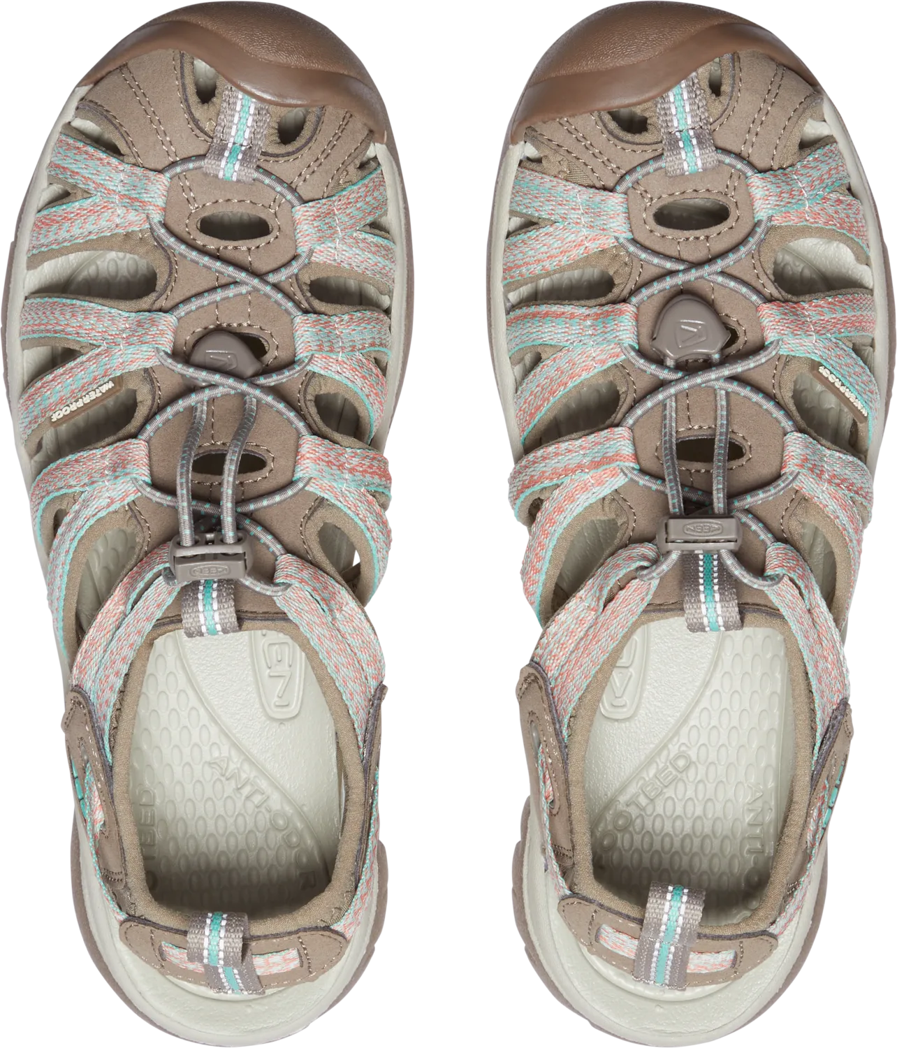 Keen Women's Whisper Closed Toe Sandals (Taupe/Coral)