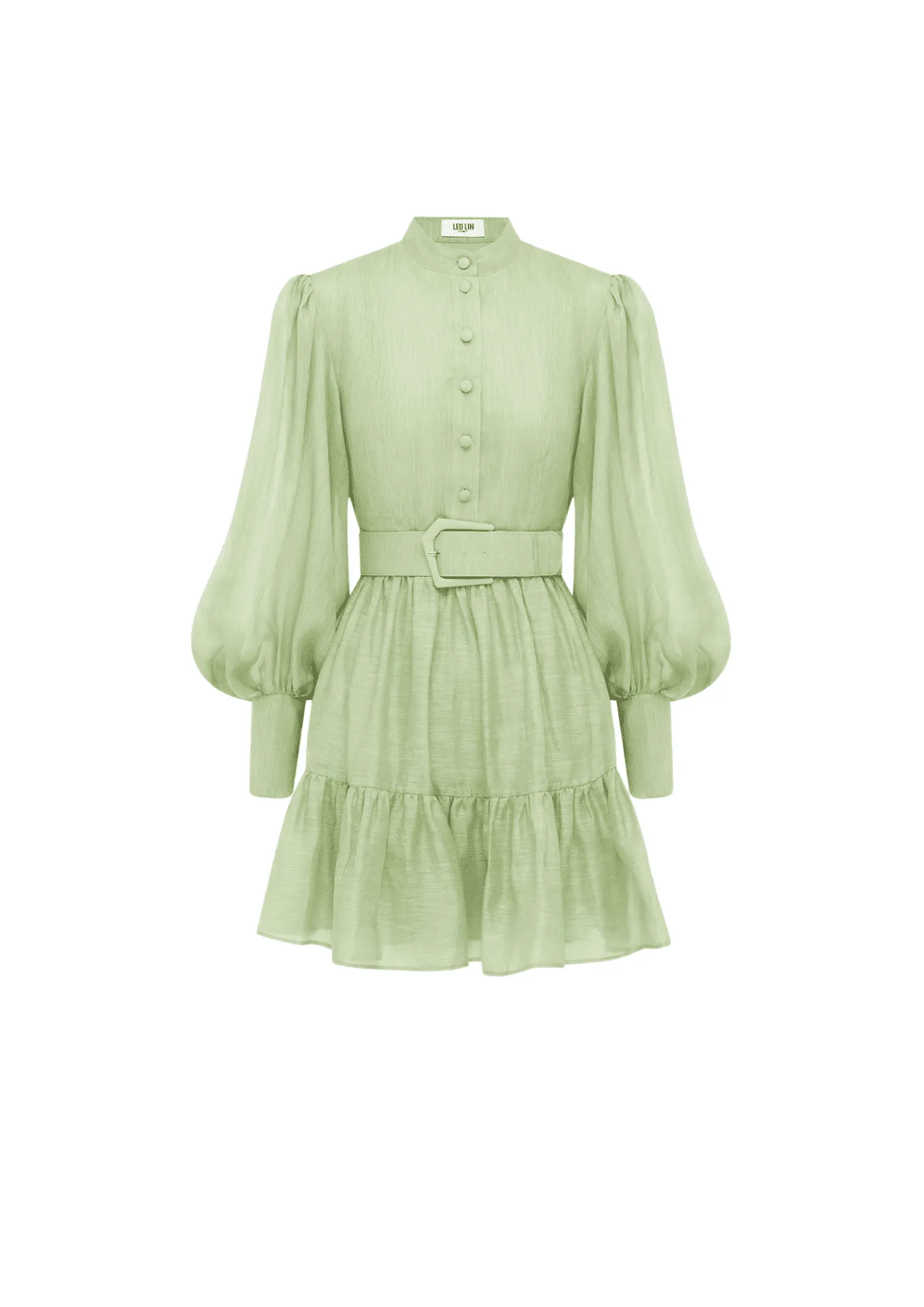 LEO LIN - Alexandra Belted Mini Evergreen Dress