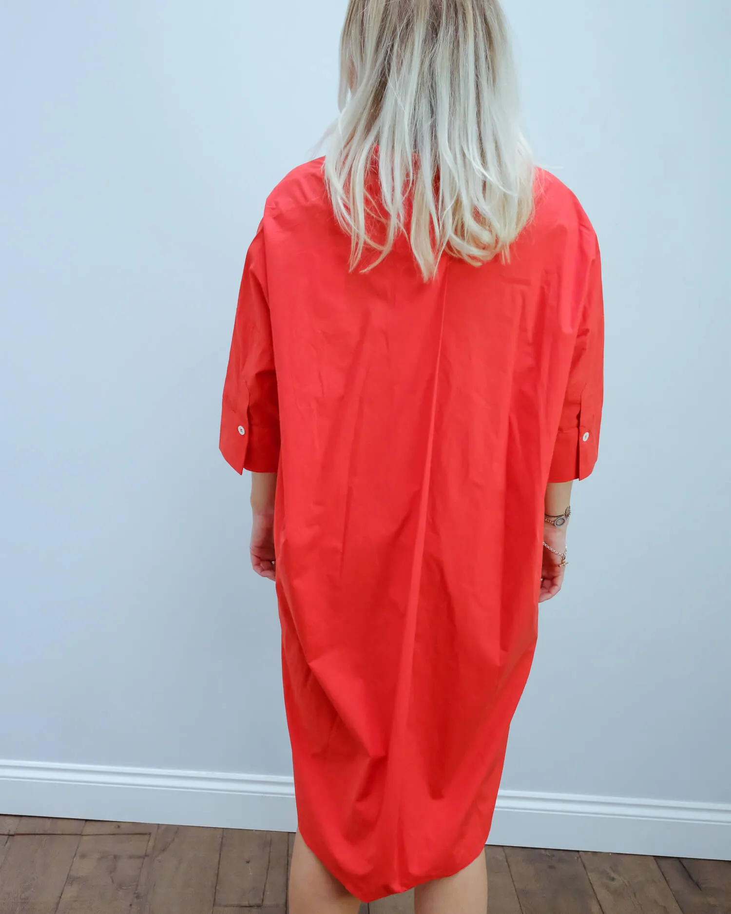 LOR Milo poplin dress in red