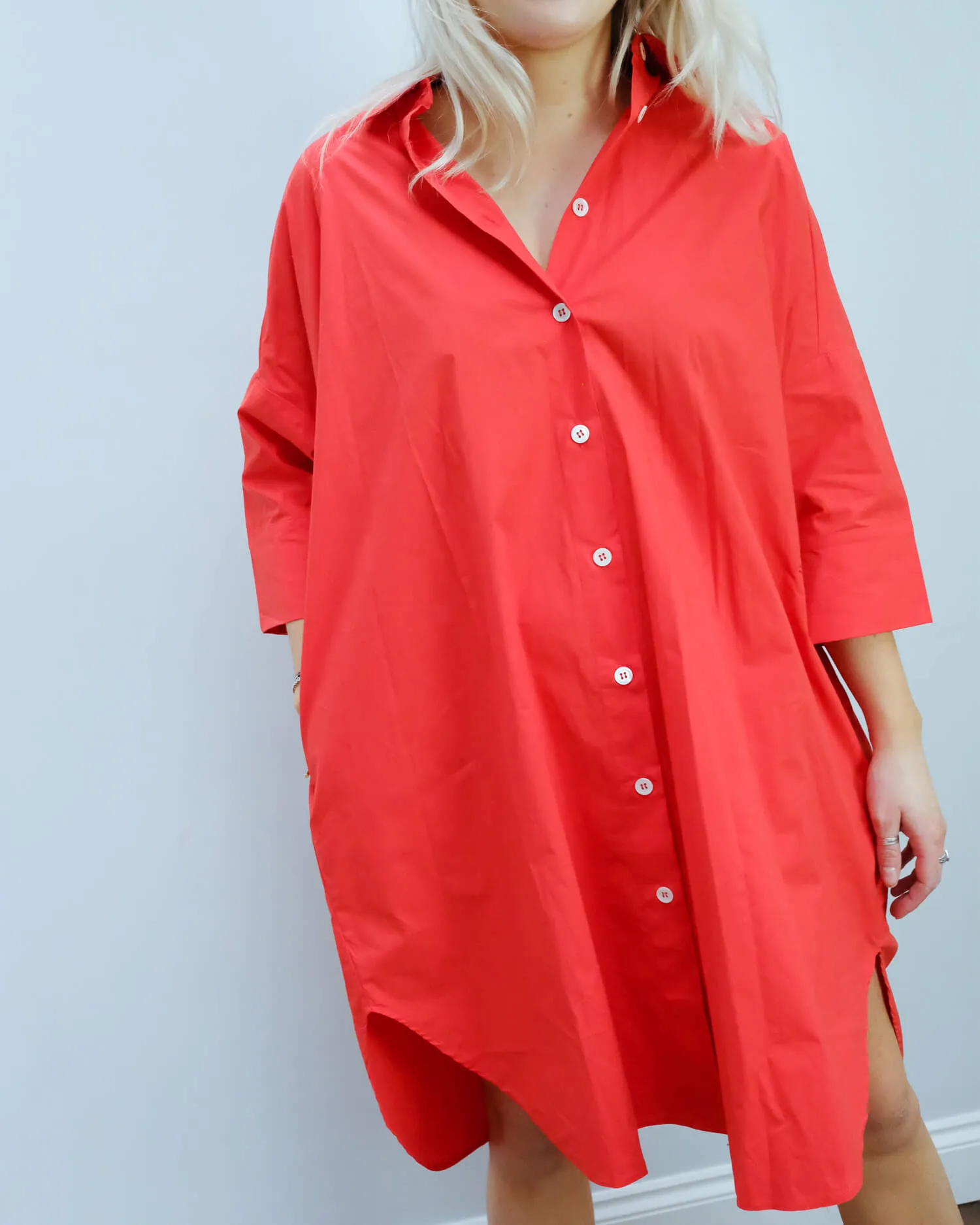 LOR Milo poplin dress in red