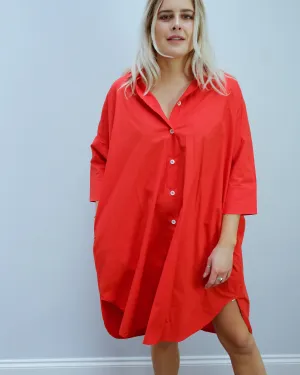 LOR Milo poplin dress in red