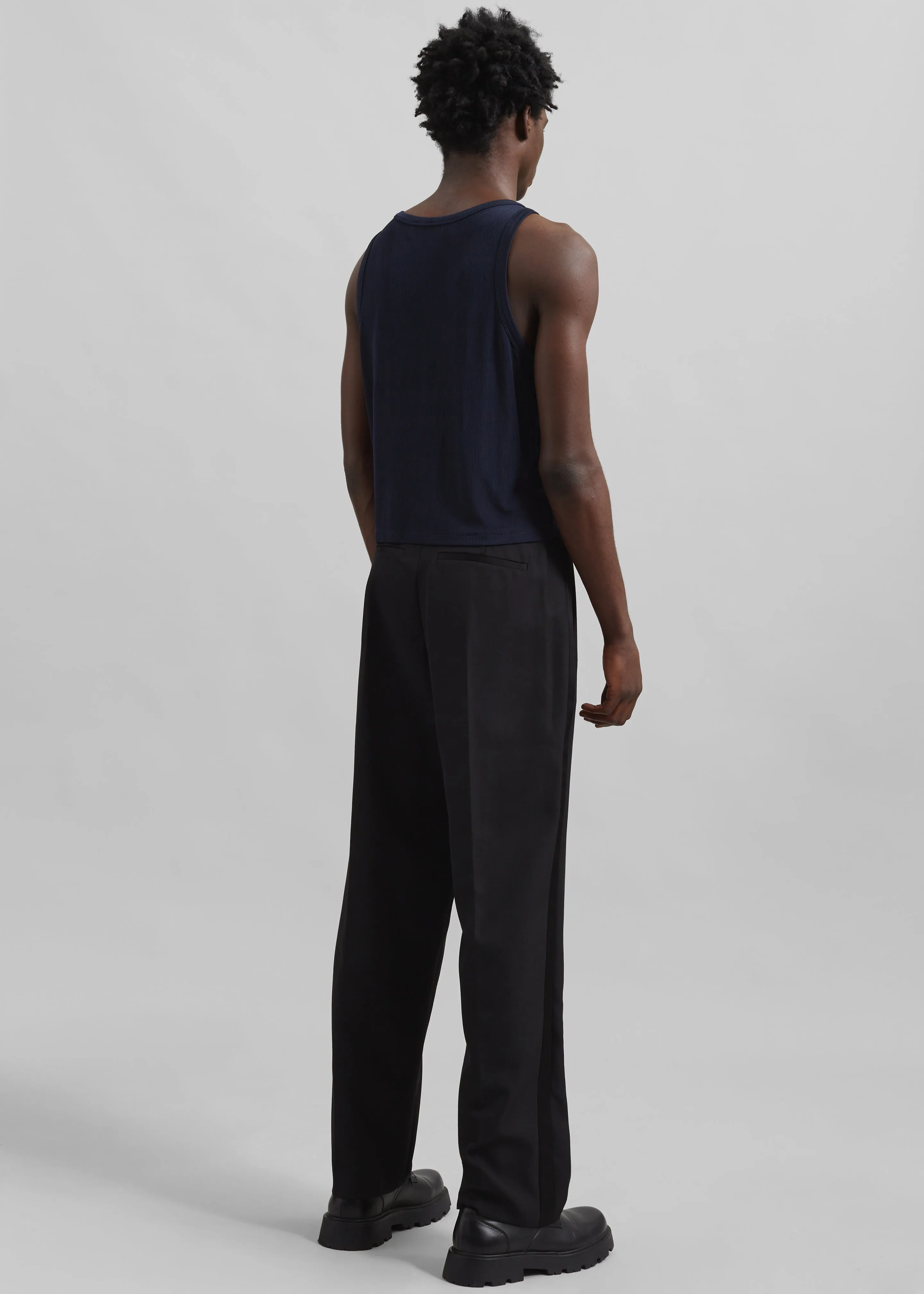 Louis Gabriel Nouchi Fluid Ribbed Tank Top - Night Blue