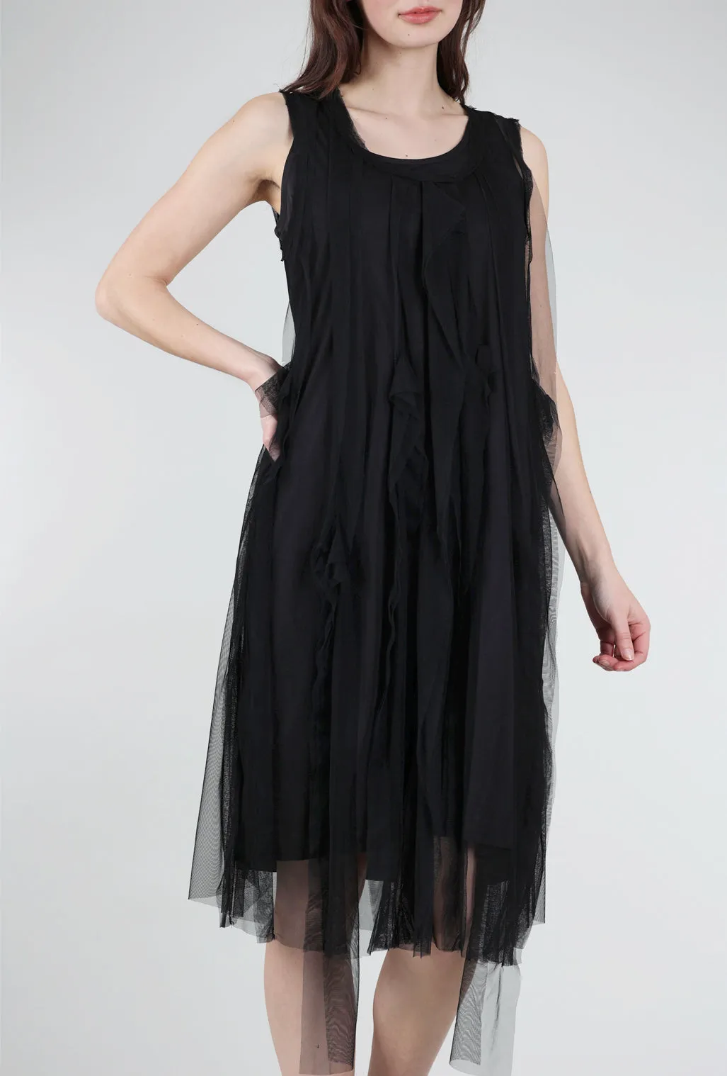 Martine Tulle Dress, Black