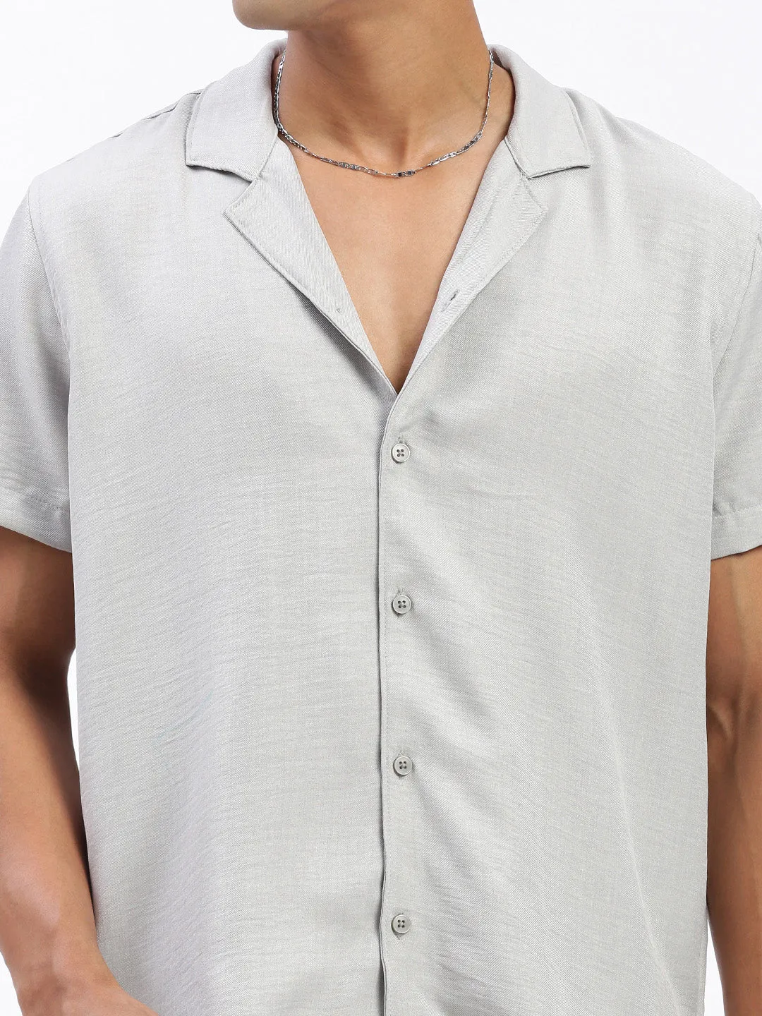 Men Solid Grey Casual Co Ords Set