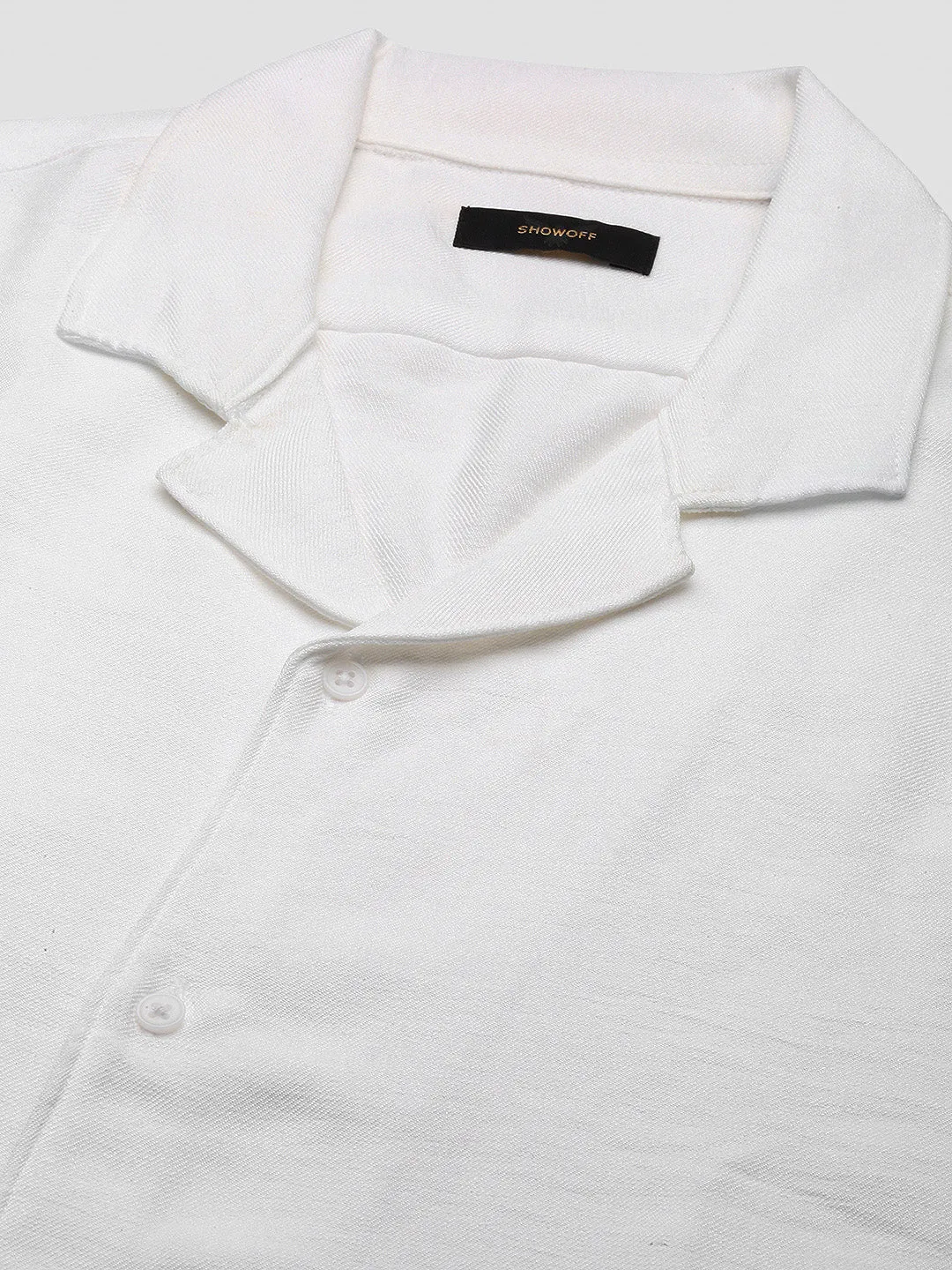 Men Solid White Casual Co Ords Set
