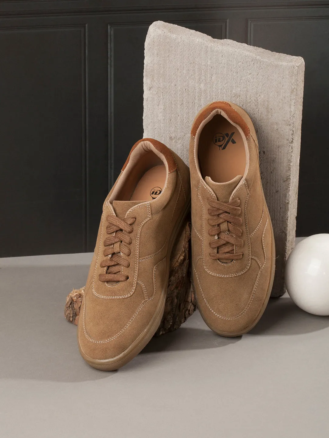 Men's Beige Suede Smart Casual Lace Up (IX2147)