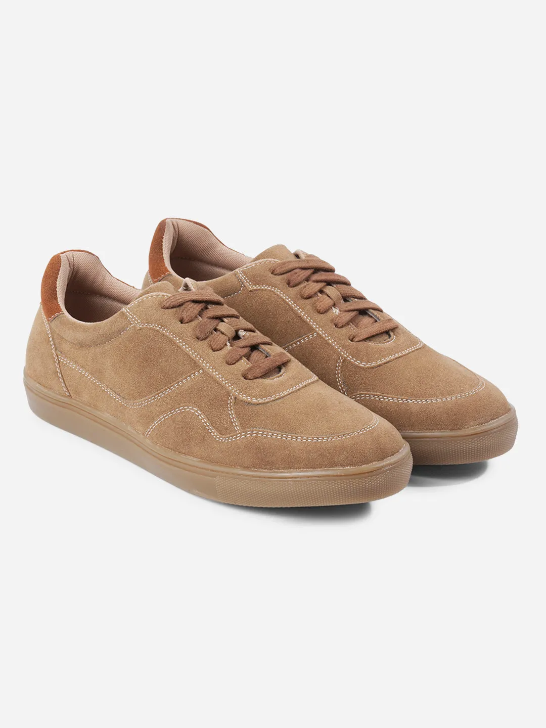 Men's Beige Suede Smart Casual Lace Up (IX2147)