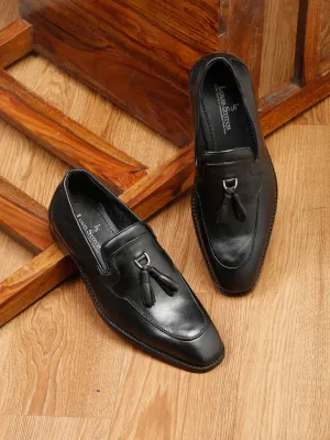 Men's Premium Italian Leather Black Moccasins
