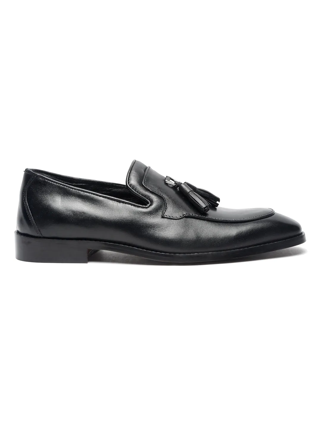 Men's Premium Italian Leather Black Moccasins