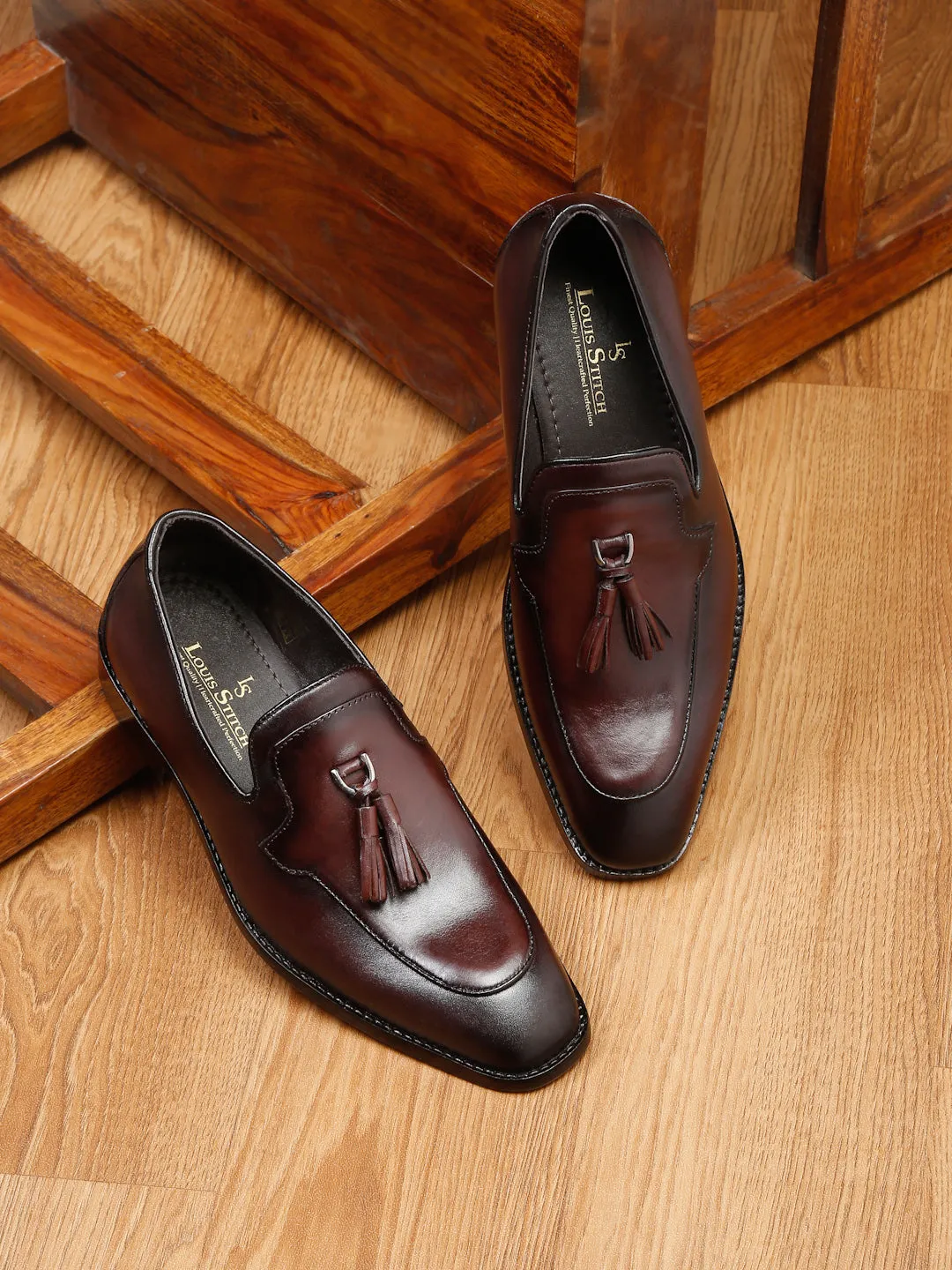 Men's Premium Italian Leather Brunette Brown Moccasins