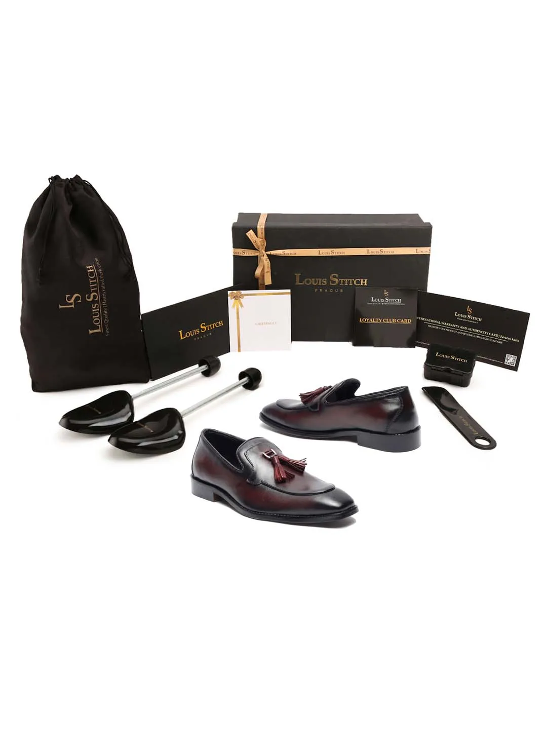 Men's Premium Italian Leather Rosewood Moccasins