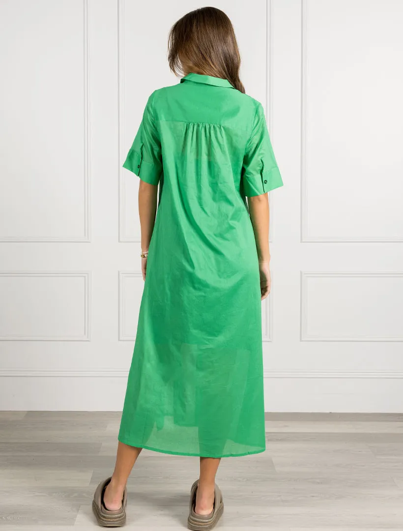 Molly Shirt Dress Green - FINAL SALE
