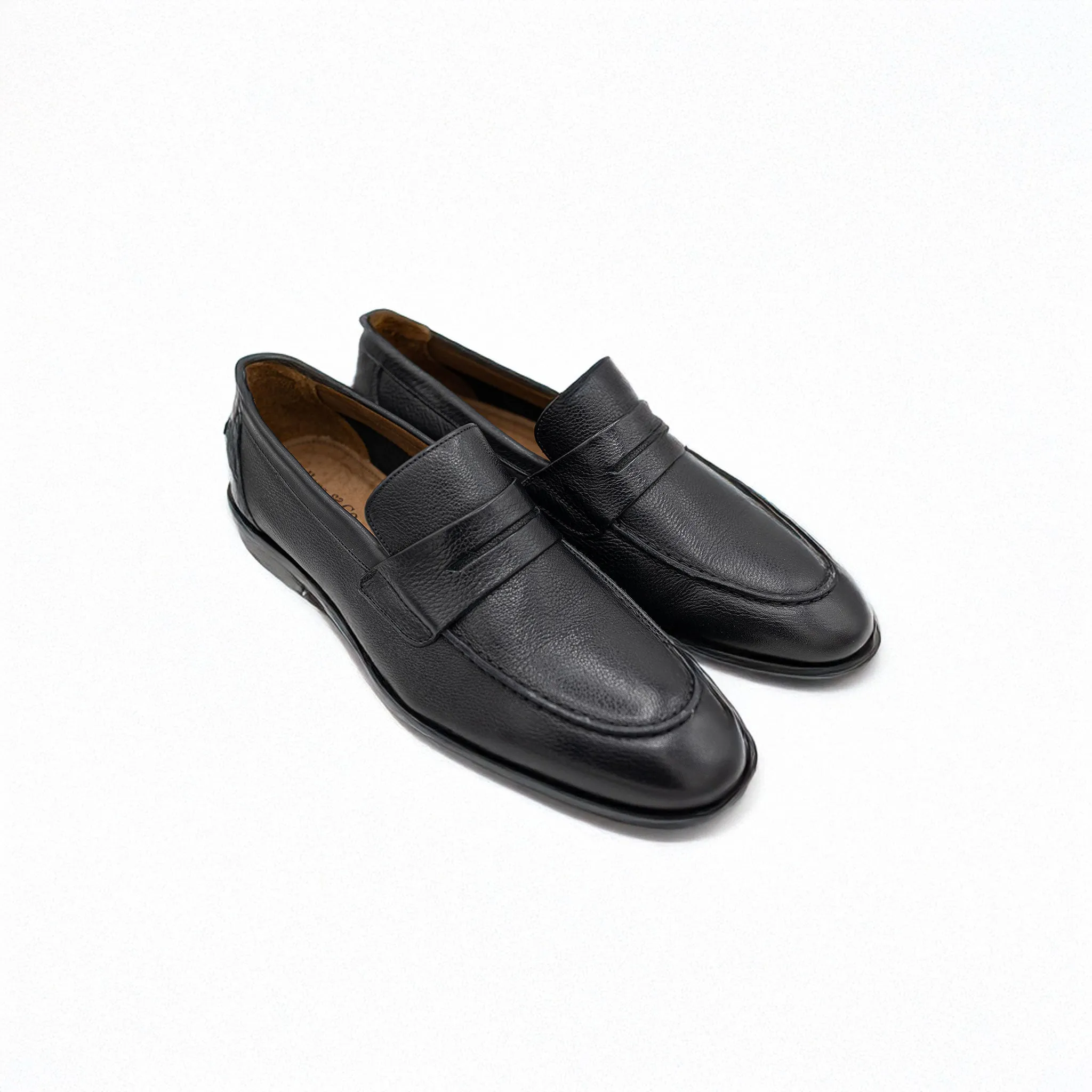 Naples Penny Loafers in Black Leather