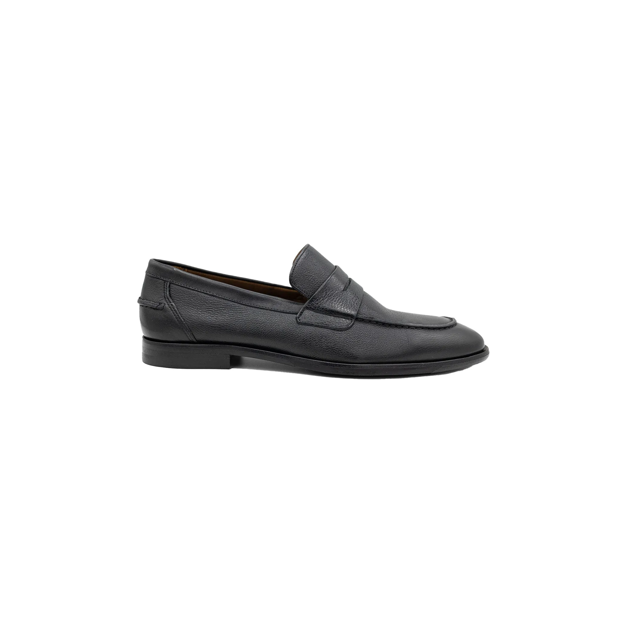 Naples Penny Loafers in Black Leather