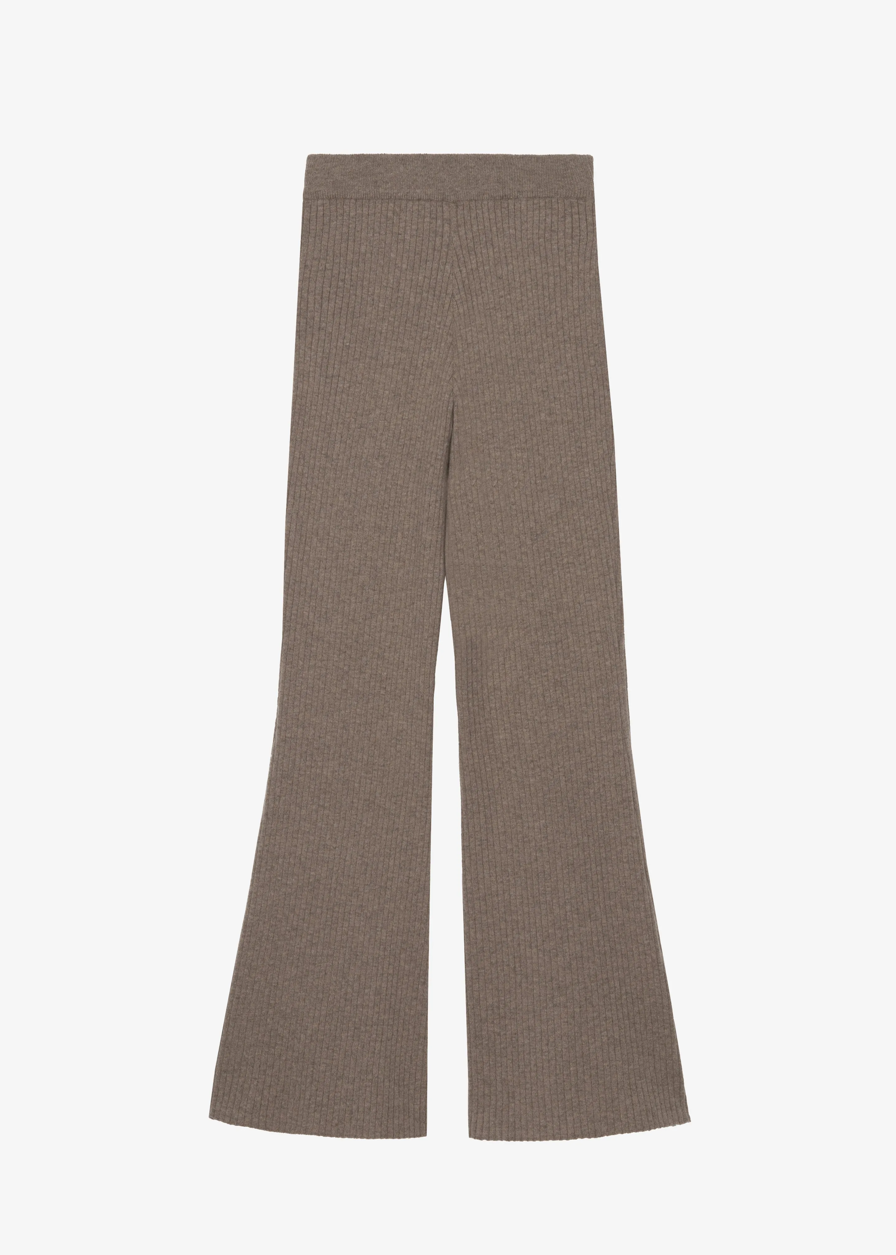 Odense Ribbed Flared Pants - Brown