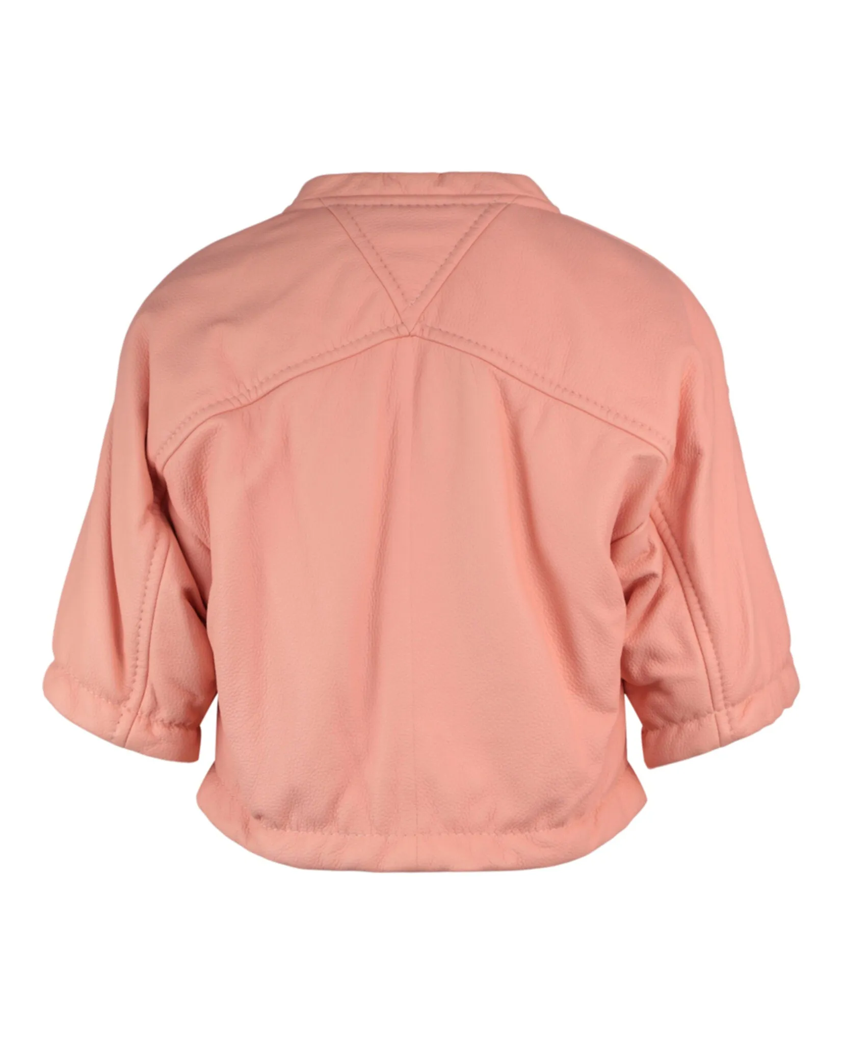 Padded Leather Short-Sleeve Top