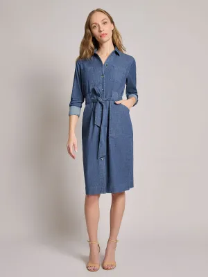 Pocket Tie Dress, Denim