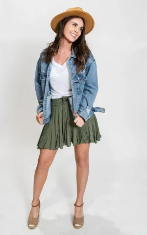 Ruffled Linen Skirt- Final Sale