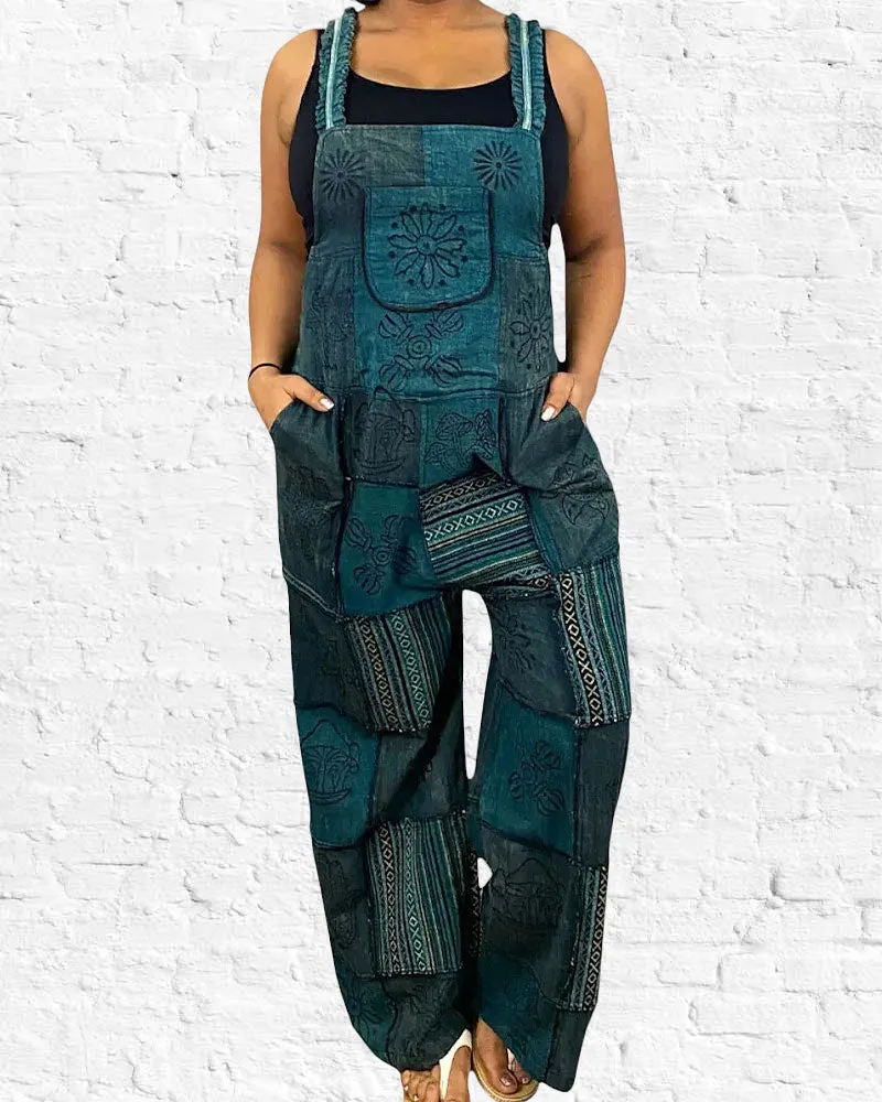 Shakti Overalls Teal Patch