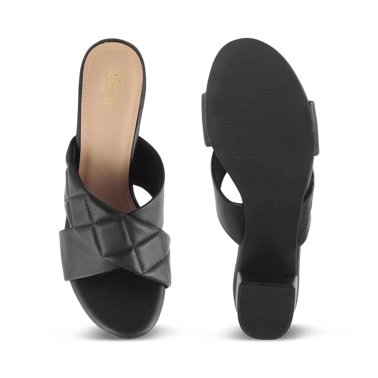 The Romi Black Women's Dress Block Heel Sandals Tresmode