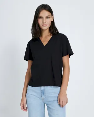 V-Neck Tee in Black